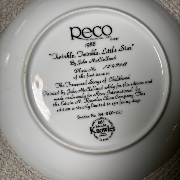 Reco Collector Plates Set | Twinkle & Tisket by John McClelland | COA & Box - Picture 8 of 10